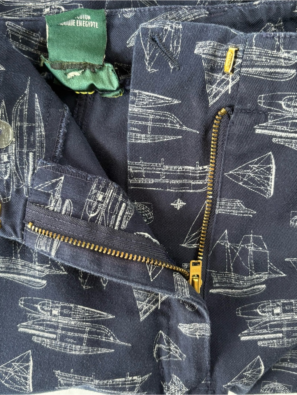 Ralph Lauren Navy Nautical Print Cotton Shorts Coastal Preppy Fisherman Size 18 - Picture 7 of 7